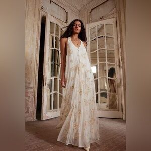 Free people Embroidered Holding On Convertible Maxi Dress